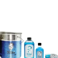 Furbo Blu After Shave + Shower Shampoo + AQUA WAX Cera per Capelli Con
