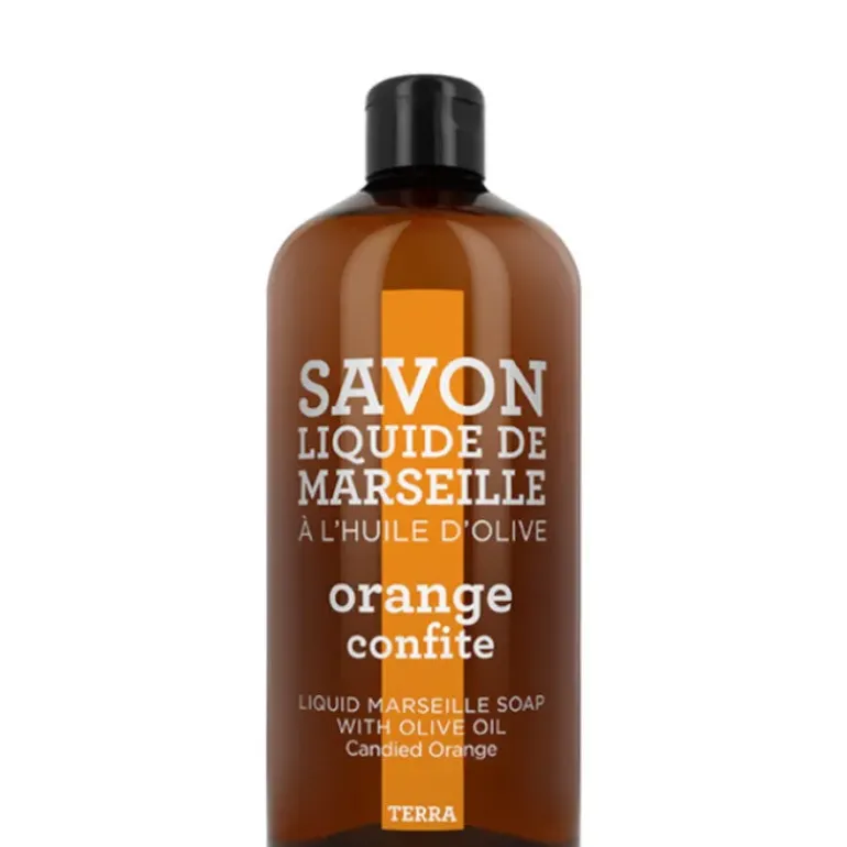 TERRA - Orange Confite Savon Liquide de Marseille Recharge 1000 ML